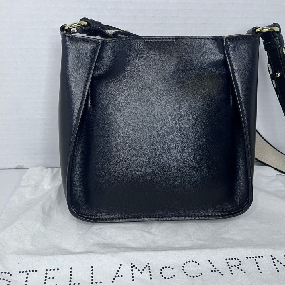 Authentic Stella McCartney Mini Logo Shoulder Bag – Black Vegan Leather - Picture 5 of 12